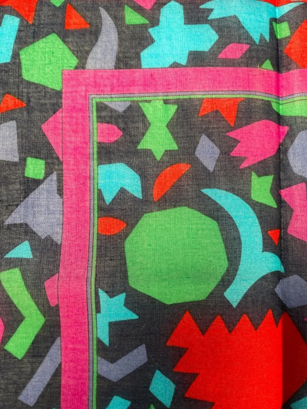Vintage Yves Saint Laurent Lightweight Cotton Geometric Scarf